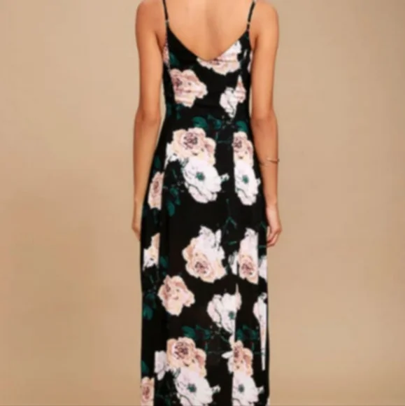 Floral Black Maxi Dress - Picture 3 of 6